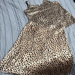 Serra Two-piece Slip Dress in Brown and Black